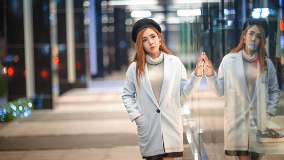 a girl in a shopping mall at beijing