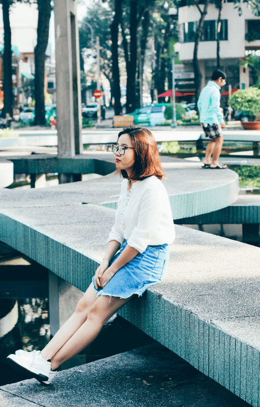 a taiwanese woman sitting